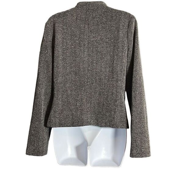 New York & Company Women's Herringbone Slanted Full Zip Gray Jacket Size M - Picture 2 of 10